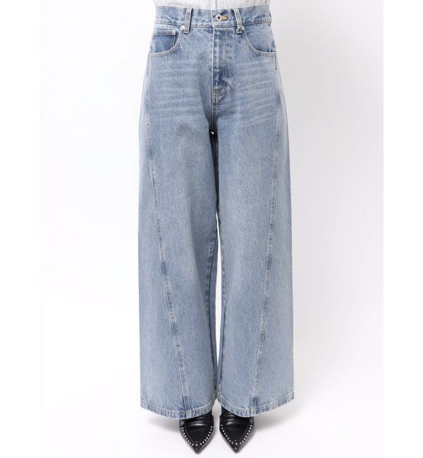 CALNAMUR「バックデザインワイドデニム」|デニム|