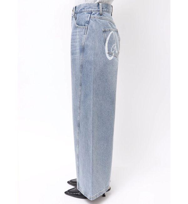CALNAMUR「バックデザインワイドデニム」|デニム|