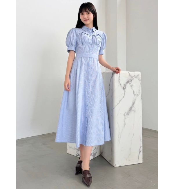 dazzlin「【POLO BCSコラボ/再生産】コルセットスウィッチングシャツワンピース」|ワンピース|