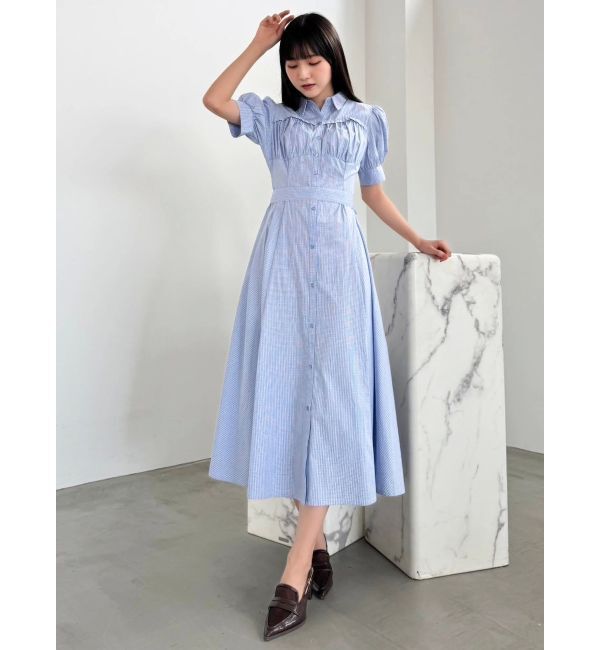 dazzlin「【POLO BCSコラボ/再生産】コルセットスウィッチングシャツワンピース」|ワンピース|