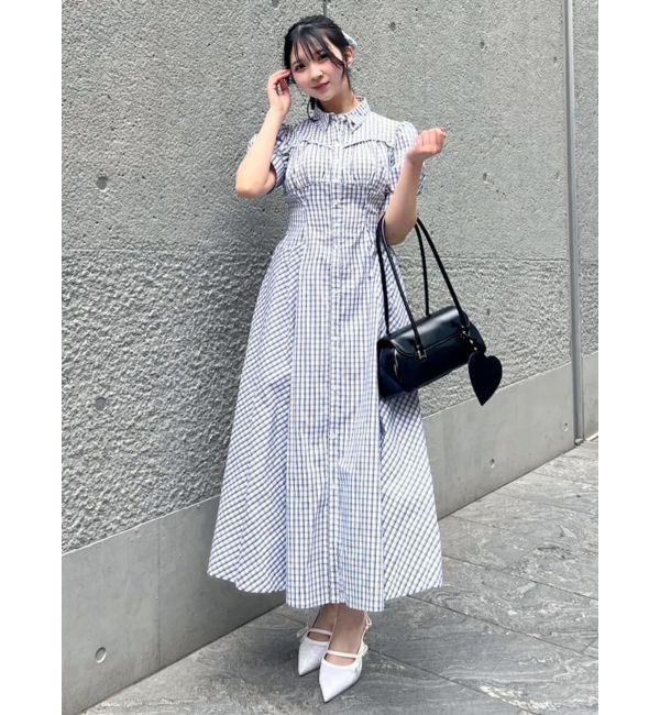 dazzlin「【POLO BCSコラボ/再生産】コルセットスウィッチングシャツワンピース」|ワンピース|