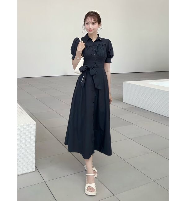 dazzlin「【POLO BCSコラボ/再生産】コルセットスウィッチングシャツワンピース」|ワンピース|