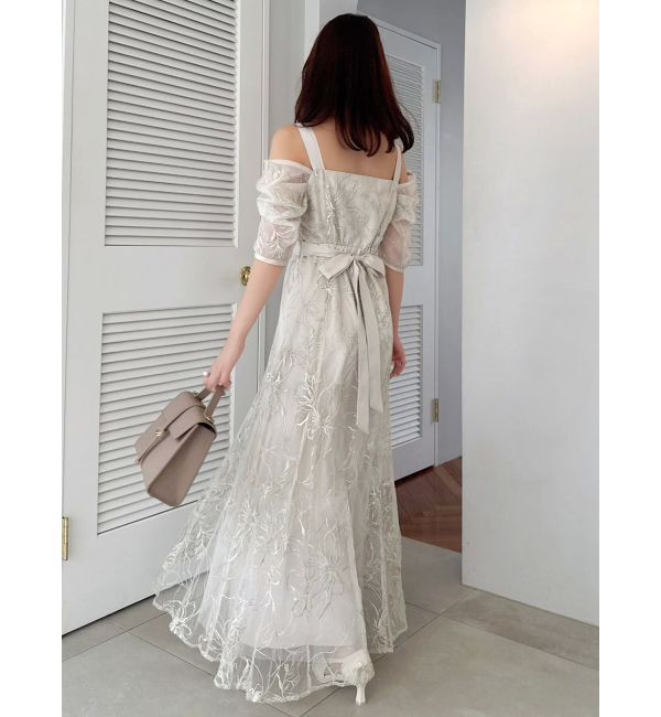 dazzlin「【藤井サチコラボ】ラメ刺繍チュール2WAYスリーブドレス」|ドレス|