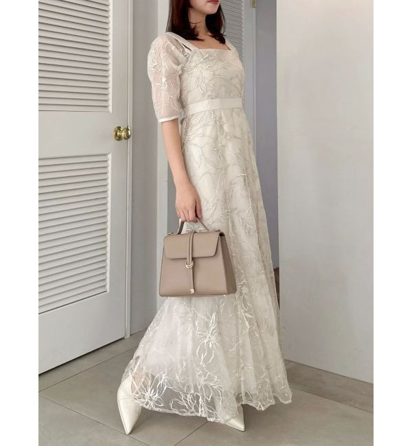 dazzlin「【藤井サチコラボ】ラメ刺繍チュール2WAYスリーブドレス」|ドレス|