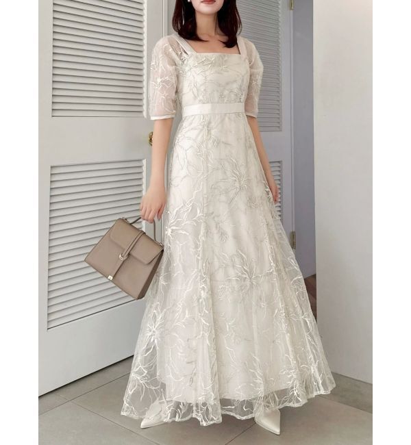 dazzlin「【藤井サチコラボ】ラメ刺繍チュール2WAYスリーブドレス」|ドレス|