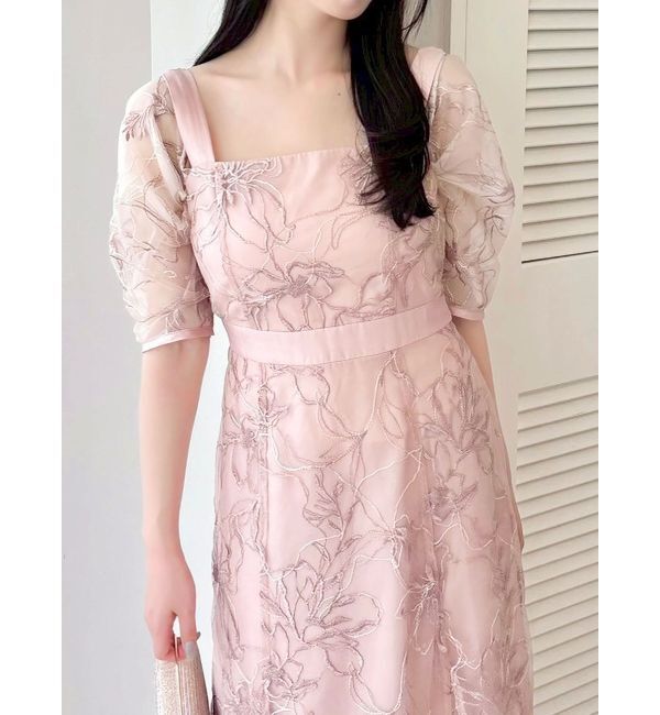 dazzlin「【藤井サチコラボ】ラメ刺繍チュール2WAYスリーブドレス」|ドレス|