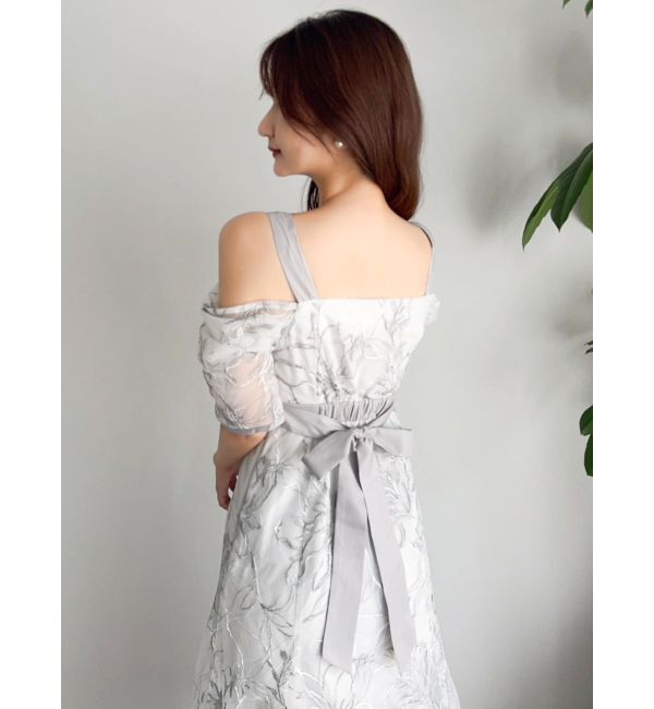 dazzlin「【藤井サチコラボ】ラメ刺繍チュール2WAYスリーブドレス」|ドレス|