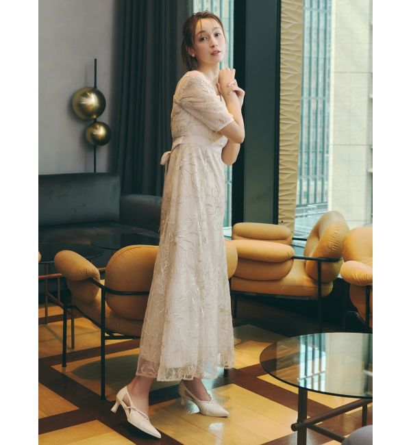 dazzlin「【藤井サチコラボ】ラメ刺繍チュール2WAYスリーブドレス」|ドレス|