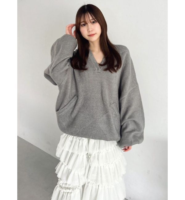 dazzlin「【吉田朱里】リラックスニットフーディ」|パーカー|