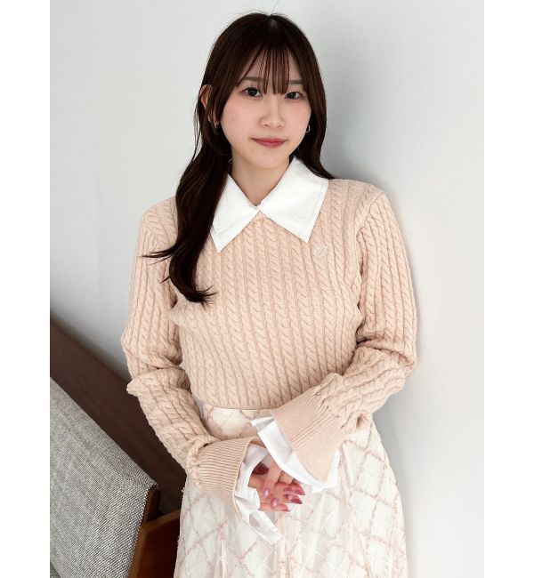 dazzlin「【20周年記念復刻！】ケーブルシャツドッキングニット」|ニット・セーター|