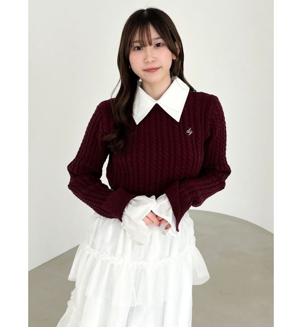 dazzlin「【20周年記念復刻！】ケーブルシャツドッキングニット」|ニット・セーター|