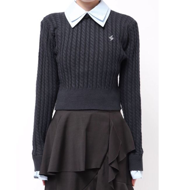 dazzlin「【20周年記念復刻！】ケーブルシャツドッキングニット」|ニット・セーター|