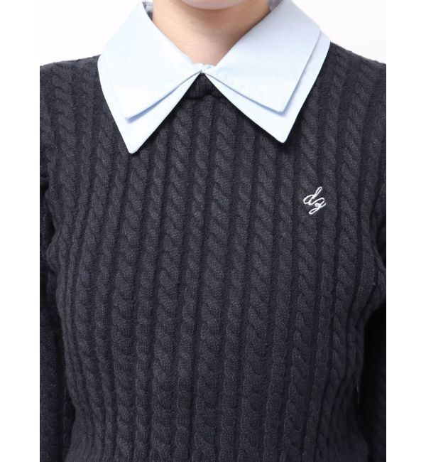 dazzlin「【20周年記念復刻！】ケーブルシャツドッキングニット」|ニット・セーター|
