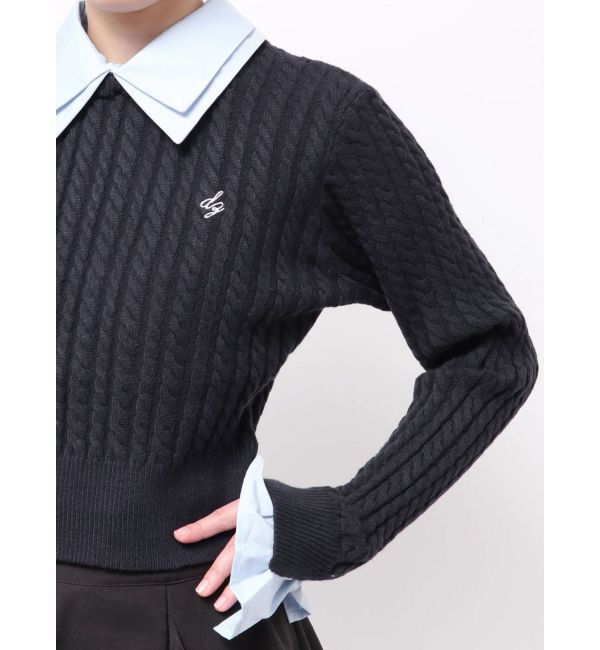 dazzlin「【20周年記念復刻！】ケーブルシャツドッキングニット」|ニット・セーター|