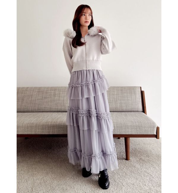 dazzlin「【WEB限定】フェイクファーニットフーディ」|パーカー|