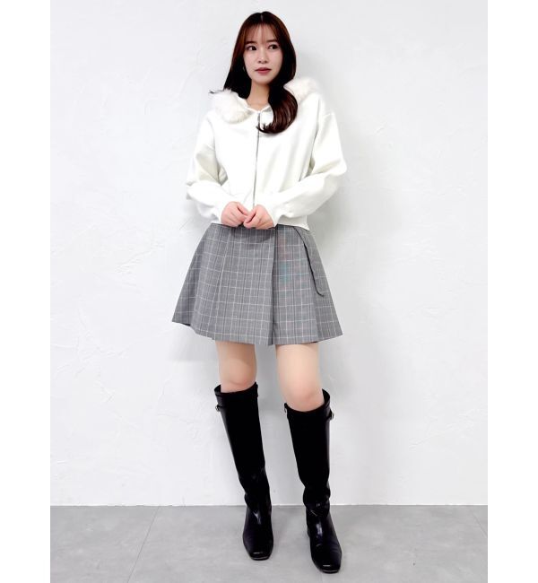 dazzlin「【WEB限定】フェイクファーニットフーディ」|パーカー|