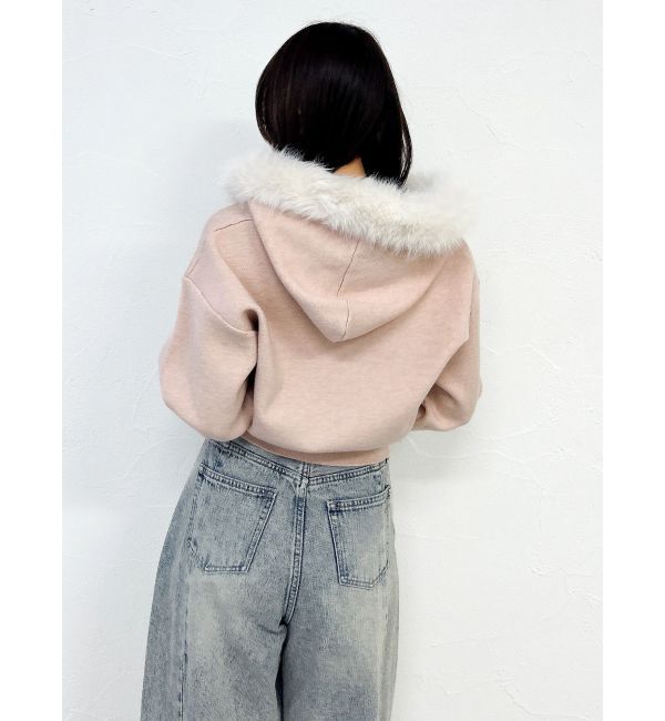 dazzlin「【WEB限定】フェイクファーニットフーディ」|パーカー|