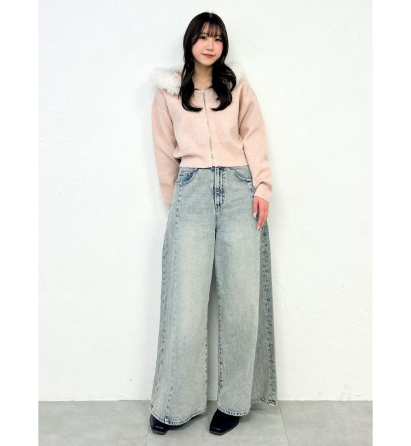 dazzlin「【WEB限定】フェイクファーニットフーディ」|パーカー|