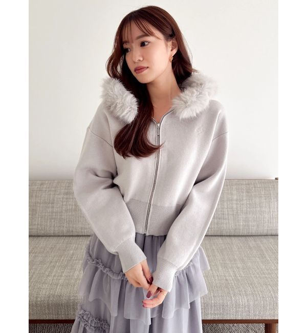 dazzlin「【WEB限定】フェイクファーニットフーディ」|パーカー|