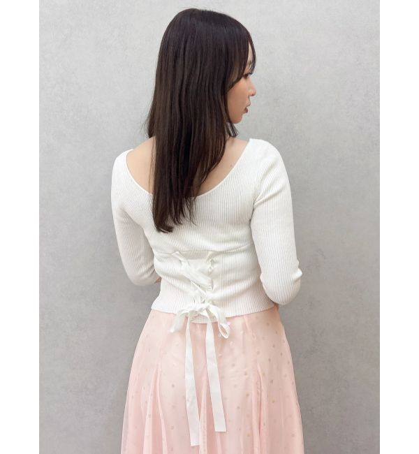 dazzlin「バックレースアップタイトニット」|ニット・セーター|