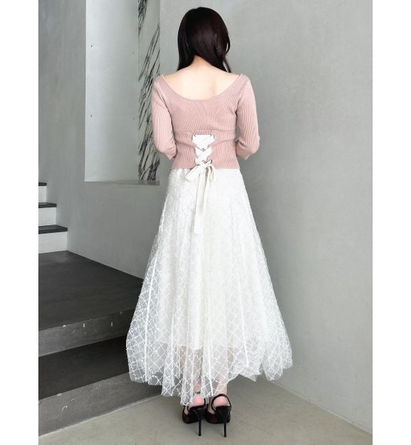 dazzlin「バックレースアップタイトニット」|ニット・セーター|