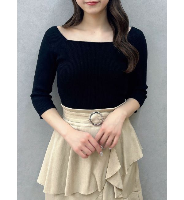 dazzlin「バックレースアップタイトニット」|ニット・セーター|ブラック