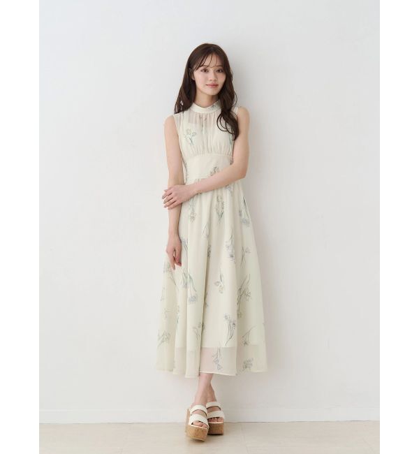 MERCURYDUO「花柄バックレースアップワンピース」|ワンピース|