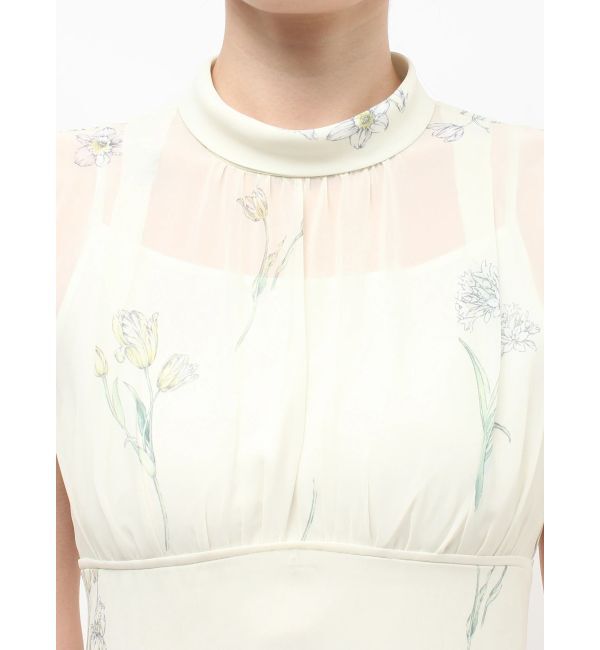 MERCURYDUO「花柄バックレースアップワンピース」|ワンピース|