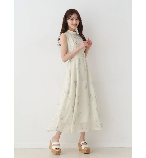 MERCURYDUO「花柄バックレースアップワンピース」|ワンピース|