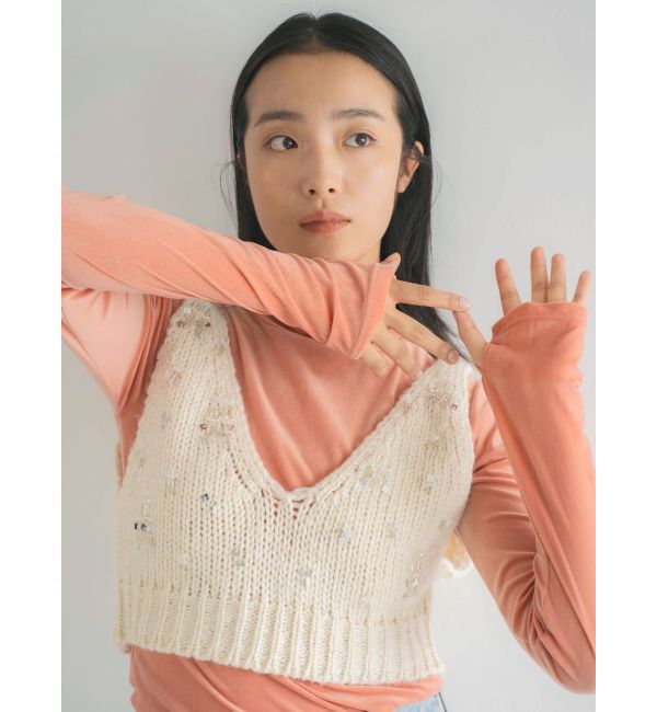 Ungrid「スパンコールデザインニットビスチェ」|ニット・セーター|