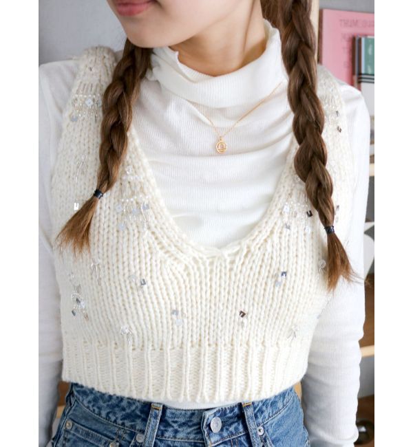 Ungrid「スパンコールデザインニットビスチェ」|ニット・セーター|