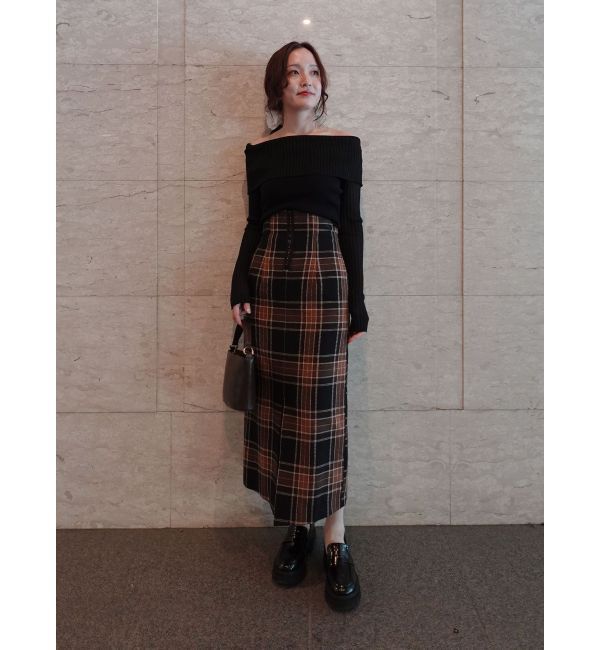 LAGUNAMOON「ロービングチェックナロースカート」|スカート|