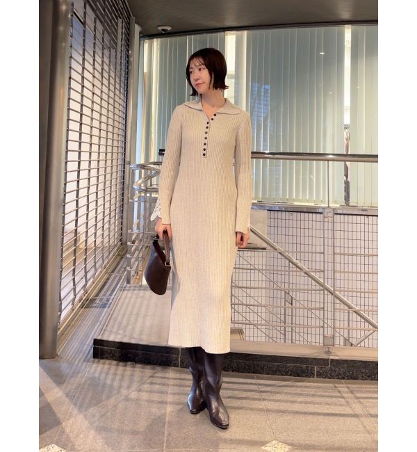 LAGUNAMOON「ラメブレンドレースカフスニットワンピース」|ワンピース|