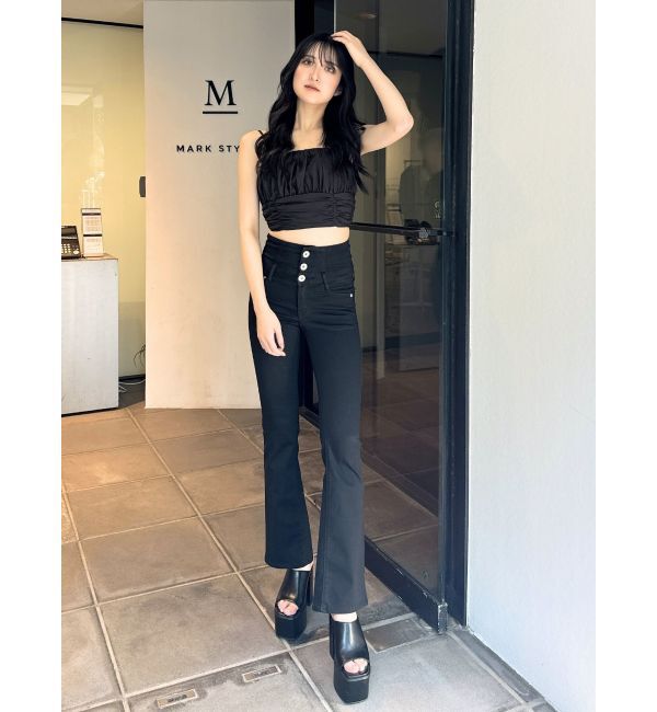 GYDA「ギャザーショートブラウス」|シャツ・ブラウス|