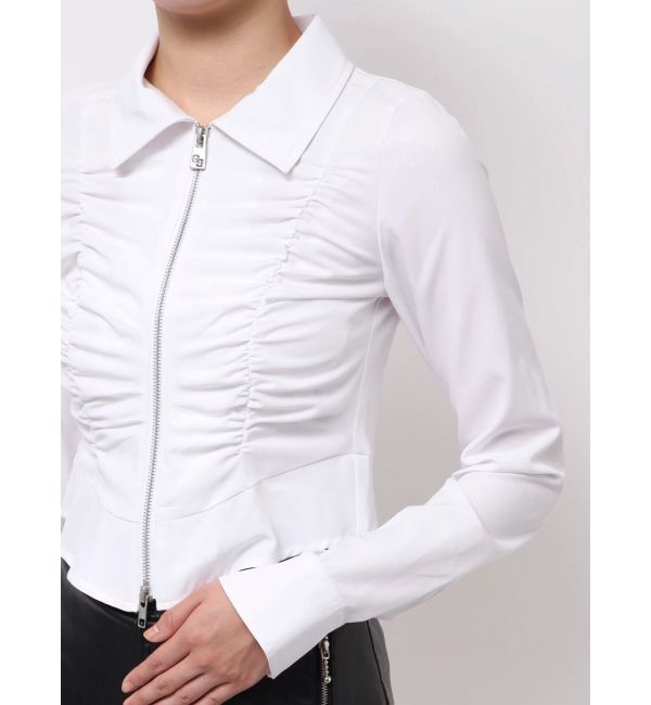 GYDA「W ZIPギャザータイトシャツ」|シャツ・ブラウス|