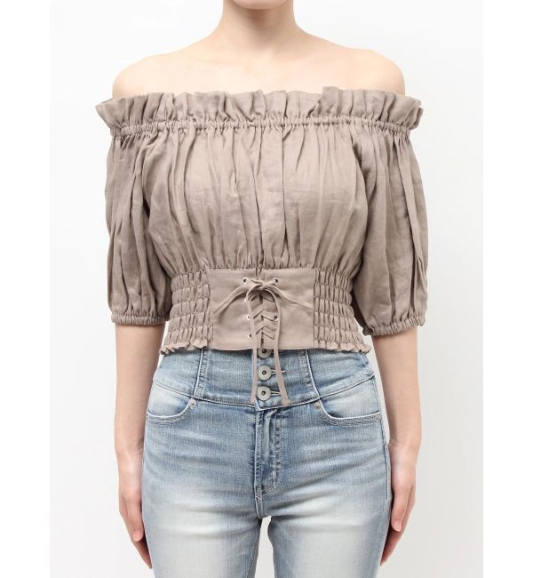 GYDA「2WAYギャザーオフショルコルセットブラウス」|シャツ・ブラウス|