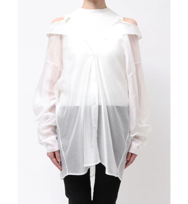 GYDA「3WAYショルダーOPENシアードッキングシャツ」|シャツ・ブラウス|