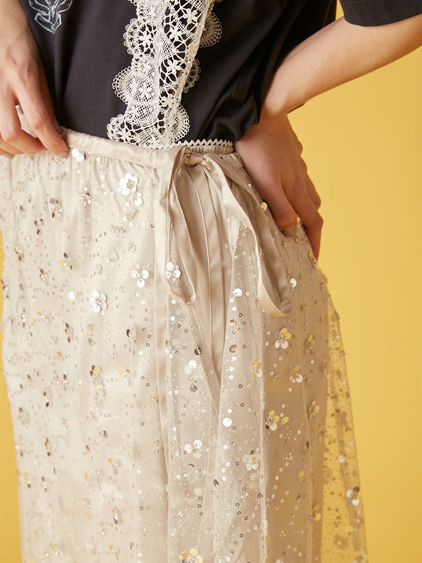 FURFUR「スパンコールラップスカート」|スカート|