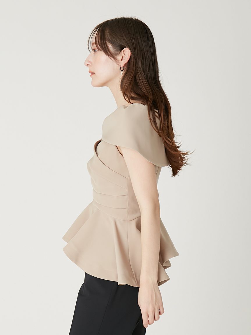 FRAY I.D「オフショルカラーアシメペプラムトップス」|Tシャツ・カットソー|