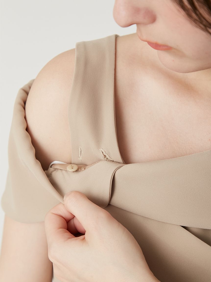 FRAY I.D「オフショルカラーアシメペプラムトップス」|Tシャツ・カットソー|