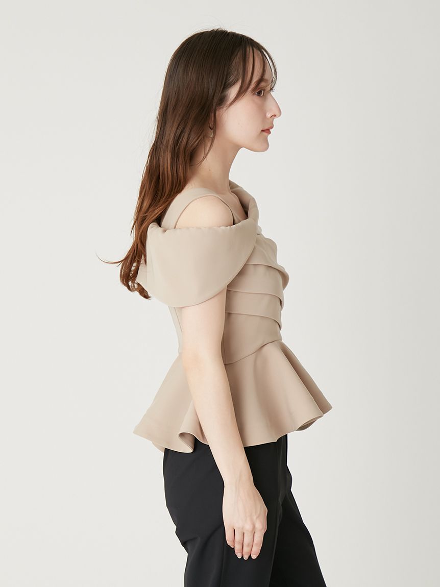 FRAY I.D「オフショルカラーアシメペプラムトップス」|Tシャツ・カットソー|