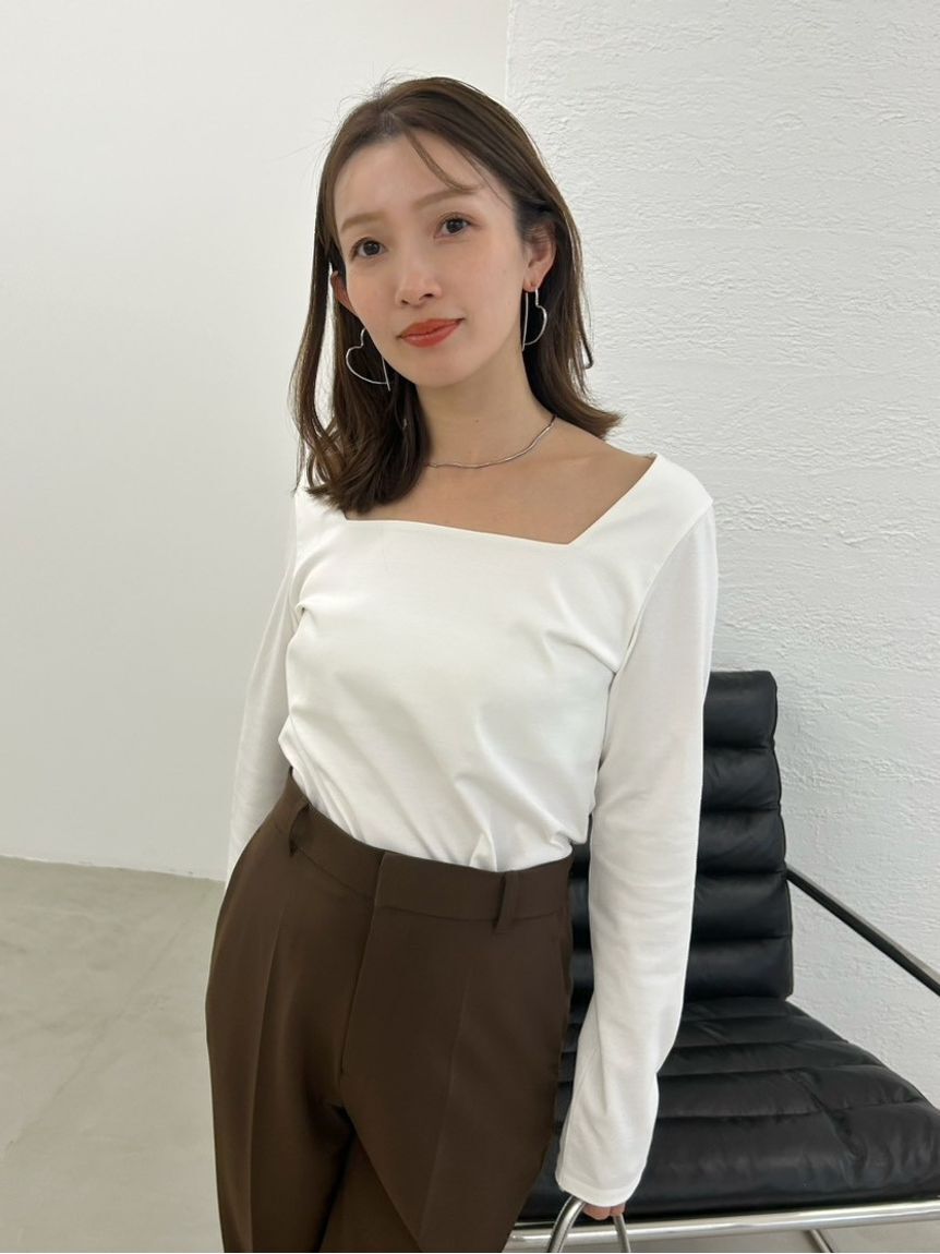 FRAY I.D「スクエアネックTシャツ／接触冷感」|Tシャツ・カットソー|