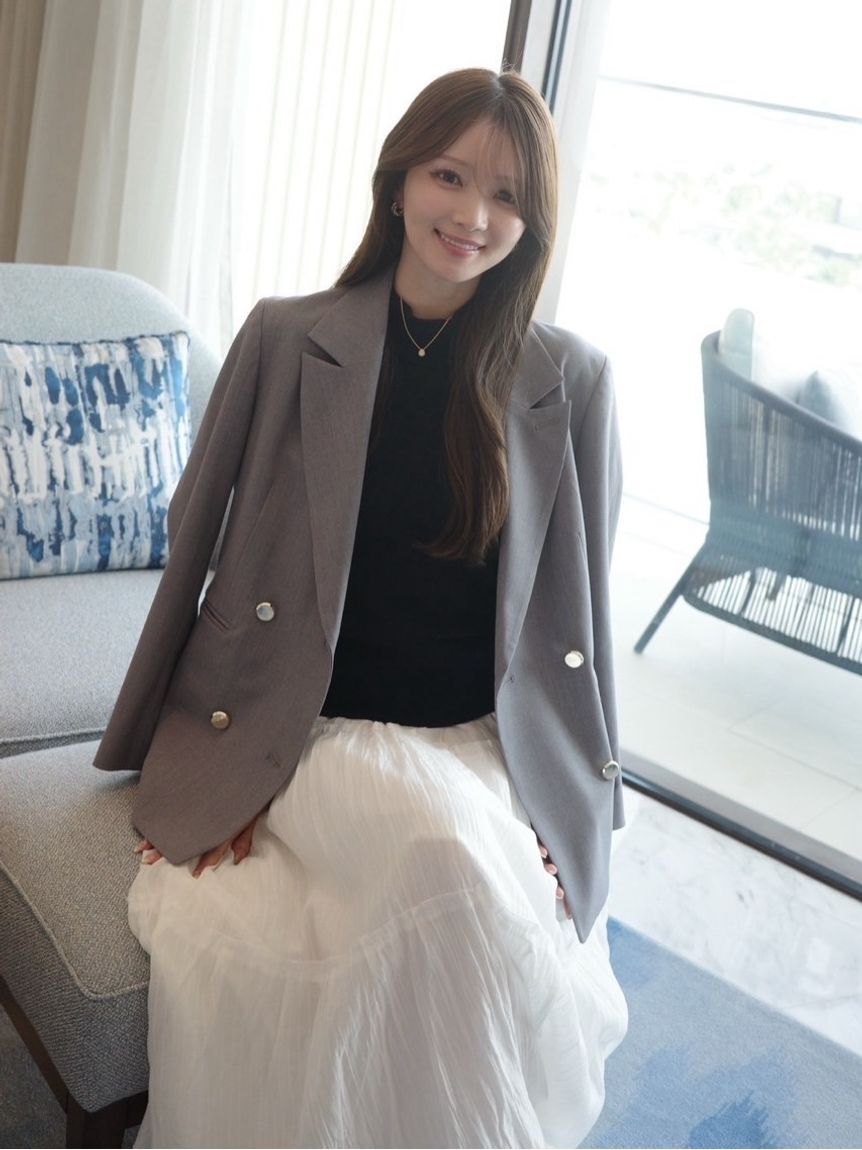 FRAY I.D「ダブルブレストシンプルジャケット／ウォッシャブル」|テーラードジャケット|