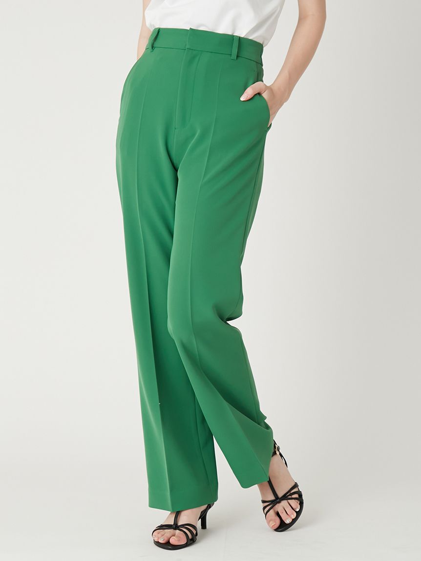 FRAY I.D「【00サイズあり】センタープレスセミフレアーパンツ／ウォッシャブル・防シワ・接触冷感」|チノ|