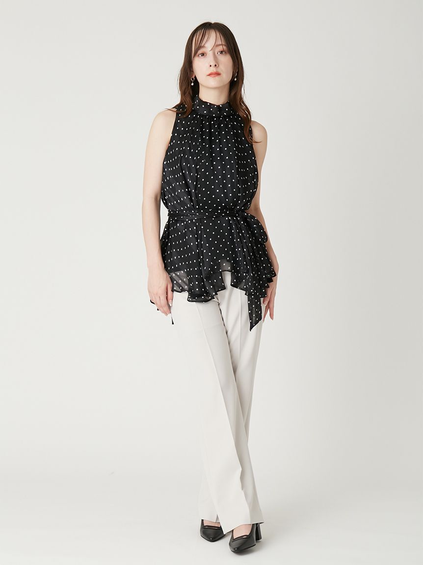 FRAY I.D「【00サイズあり】センタープレスセミフレアーパンツ／ウォッシャブル・防シワ・接触冷感」|チノ|