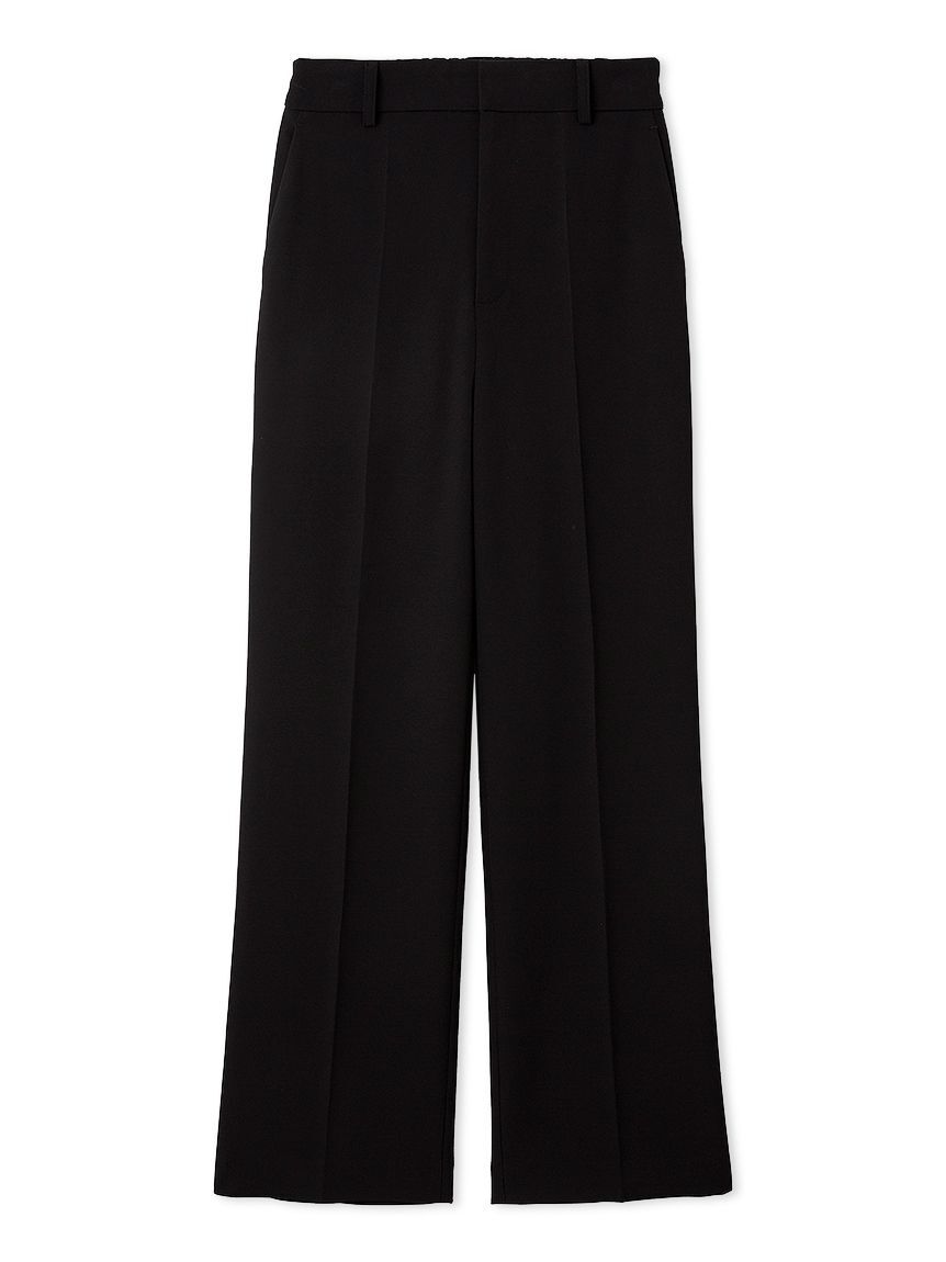 FRAY I.D「【00サイズあり】センタープレスセミフレアーパンツ／ウォッシャブル・防シワ・接触冷感」|チノ|BLK