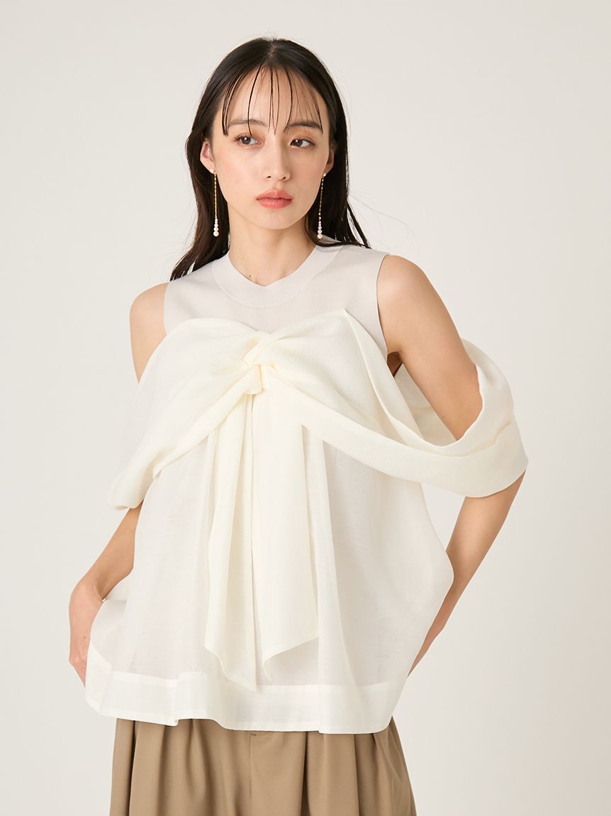 FRAY I.D「ニットコンビペプラムトップス」|ニット・セーター|