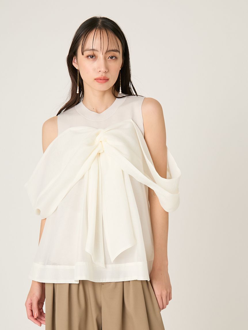 FRAY I.D「ニットコンビペプラムトップス」|ニット・セーター|