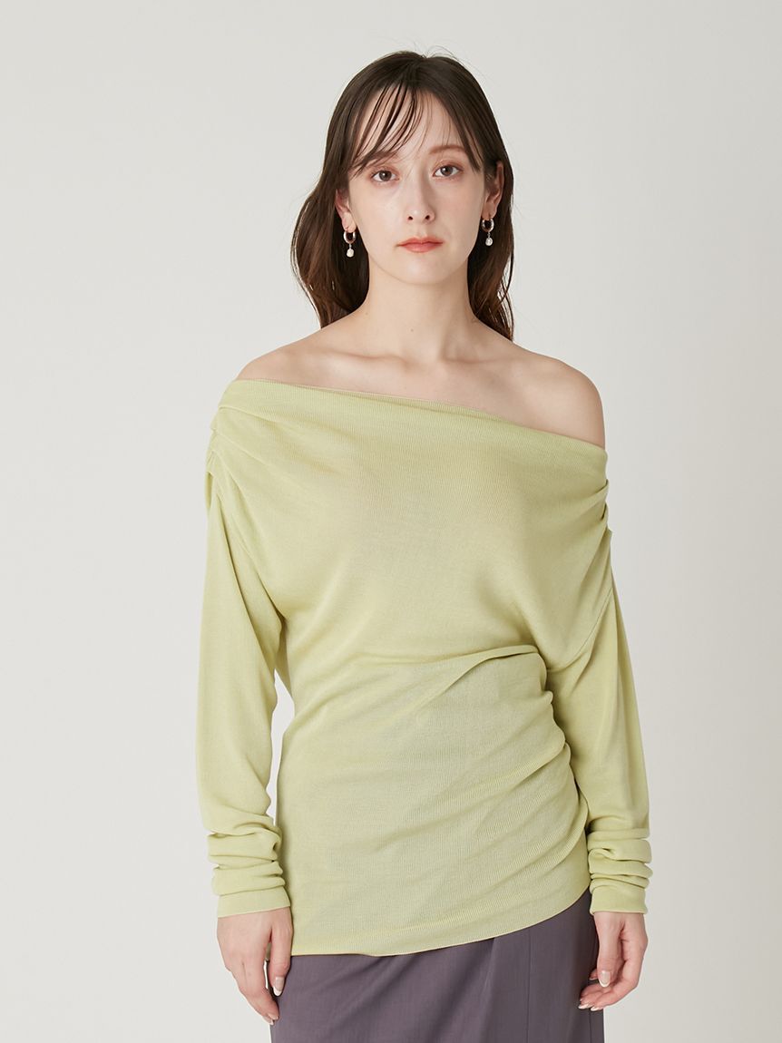 FRAY I.D「アシンメトリーオフショルニットトップス」|ニット・セーター|