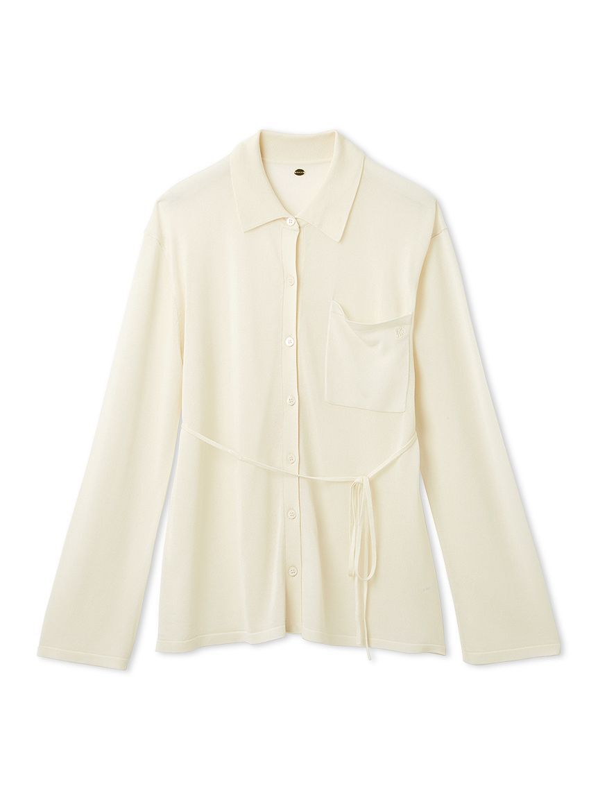 FRAY I.D「シルクブレンドシアーニットシャツ／ウォッシャブル」|ニット・セーター|